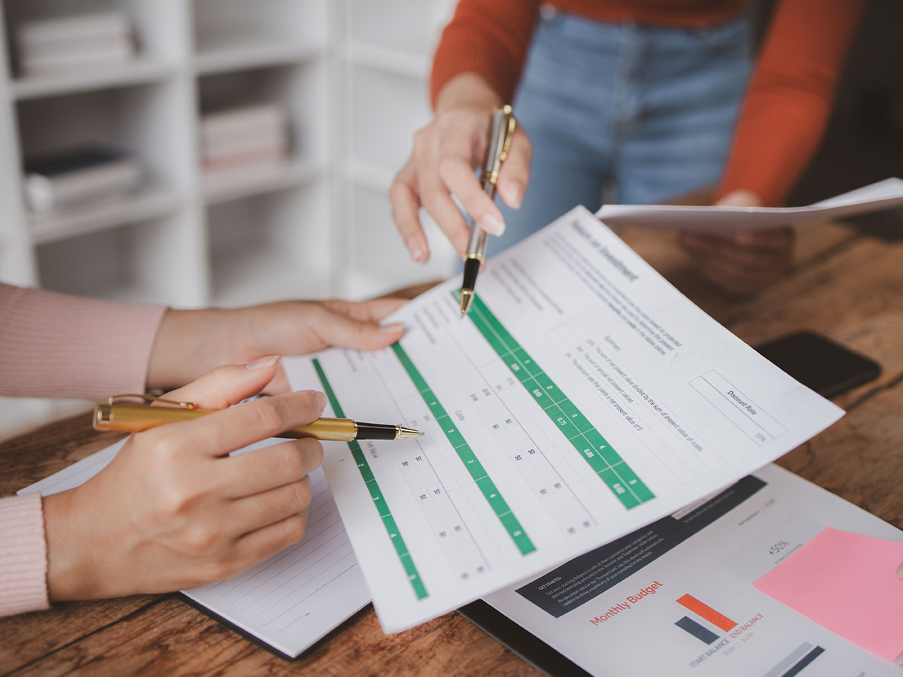 Reviewing financial paperwork
